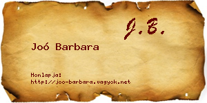 Joó Barbara névjegykártya